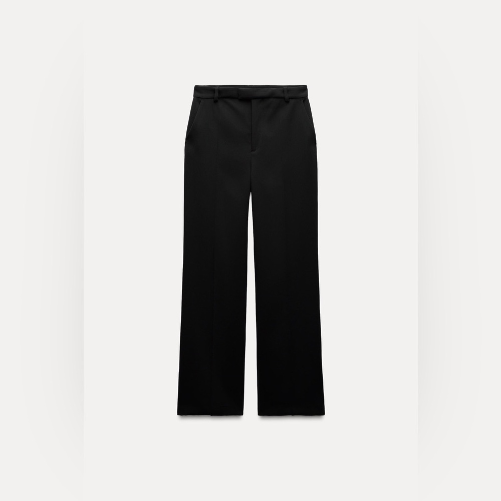 NEW ZARA FLOWY STRAIGHT LEG PANTS ZW COLLECTION - Women's Size XL Black Trousers
